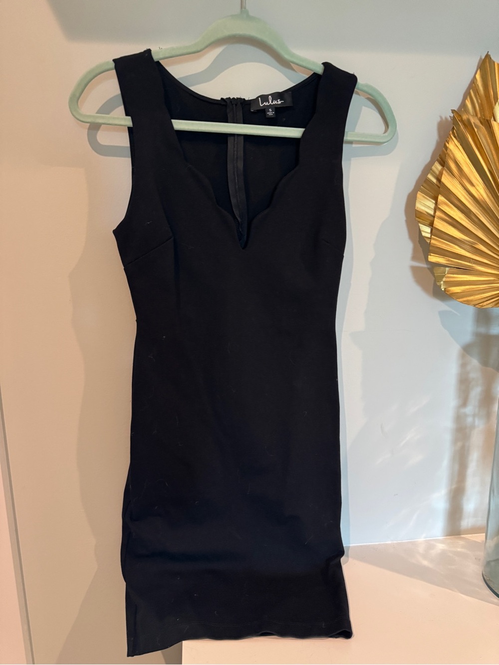 Lulu's Black Sleeveless V-Neck Mini Sheath Dress